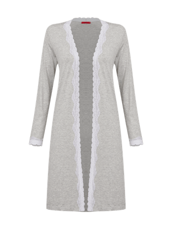Long Sleeve Cardigan In Viscose And Lace Maternity Light Grey Blend