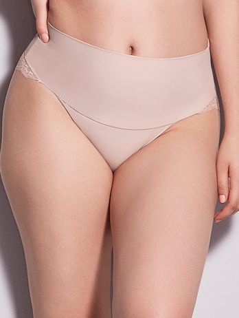 Beige Ballet Lace and Microfiber Shaping Panties