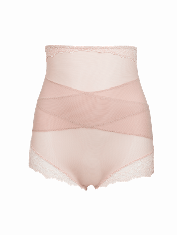 Beige Ballet Tulle and Lace High Panties