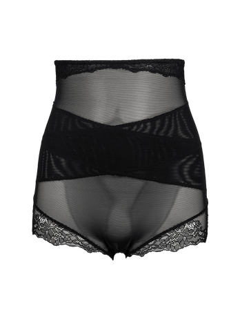 Black Tulle and Lace High Panties