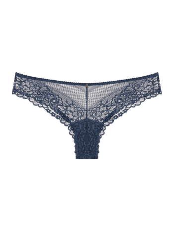 Brazilian Thong Panties In Cedar Blue Lace