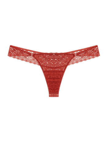 Orange Moroccan Lace Thong Panties