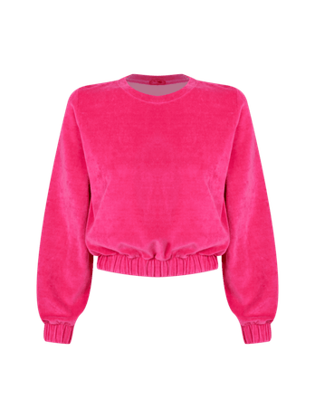 Long Sleeve Plush Blouse Ada Pink Hibiscus