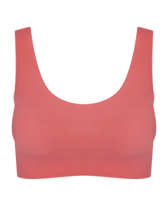 Coral Dahlia Invisible Top Bra With Microfiber Cup