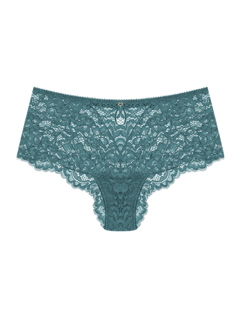 Olive Green Tulle and Lace High Waist Panties