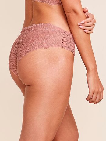 Dust Pink High Waist Lace Panties