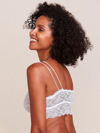 White Lace Top Bra With Removable Cup