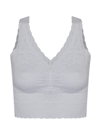 Elongated Tank Top With Removable White Lace Cup