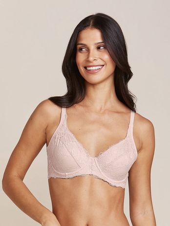 Half-cup bra with lace and microfiber support tailored to your needs - Ballet Beige Cup