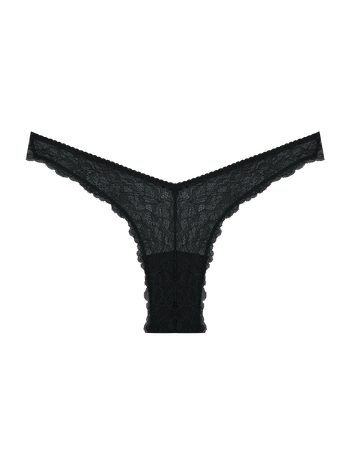 Black Lace Glitter Bikini Panties