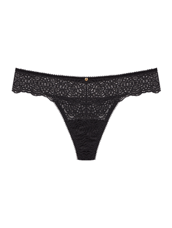 Black Lace Thong Panties