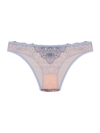 Afrodite Blue Embroidered Tulle Bikini Panties