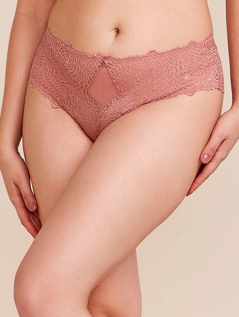 Dust Pink High Waist Lace Panties