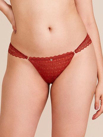 Orange Moroccan Lace Thong Panties