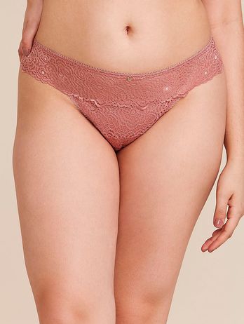 Dust Pink Lace Thong Panties