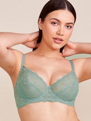 Half-cup bra without underwire with lace in your size - Green Erva Doce Cup