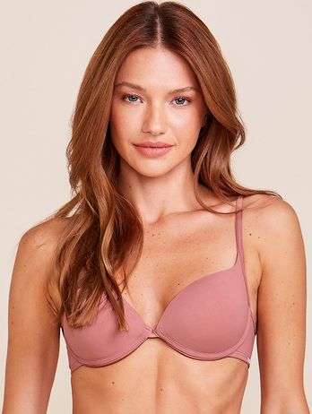 Pink Microfiber Push Up Bra Leotard