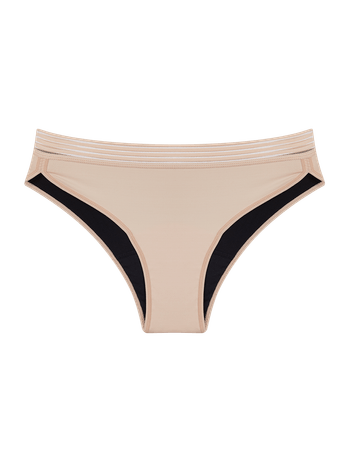 Absorbent Boyshort Panties With Elastic - Moderate Flow Beige Ballet